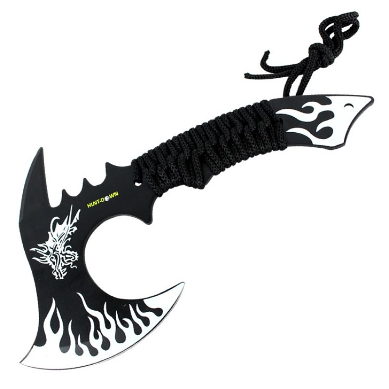 11" Hunt-Down Dragon Fire Axe Outdoor Hunting Camping Survival Steel Hatchet