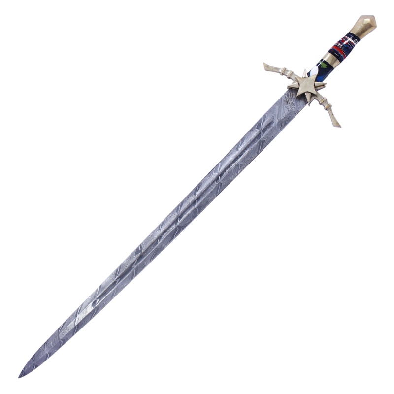 40" Damascus Gladius Sword with Genuine Leather Sheath
