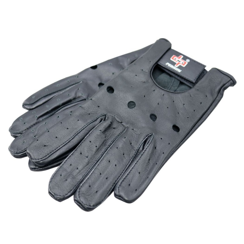 Perrini Black Genuine Leather Summer Driving Classic Gloves All Sizes S - Xxl