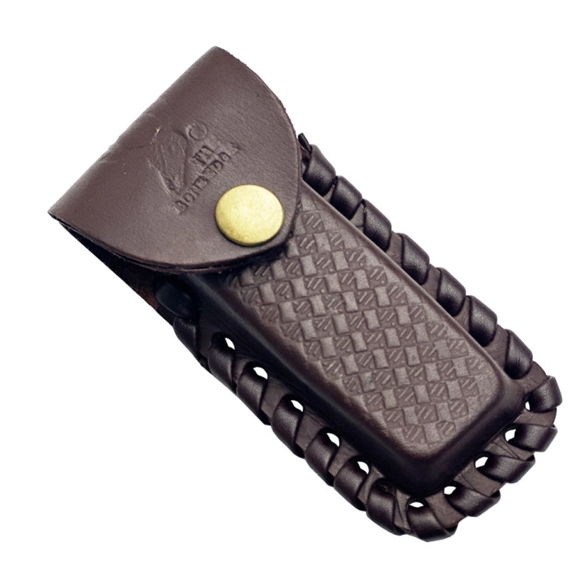 Theboneedge Brown 4" Leather Sheath For Folding Blade Pocket Knife Belt Loop