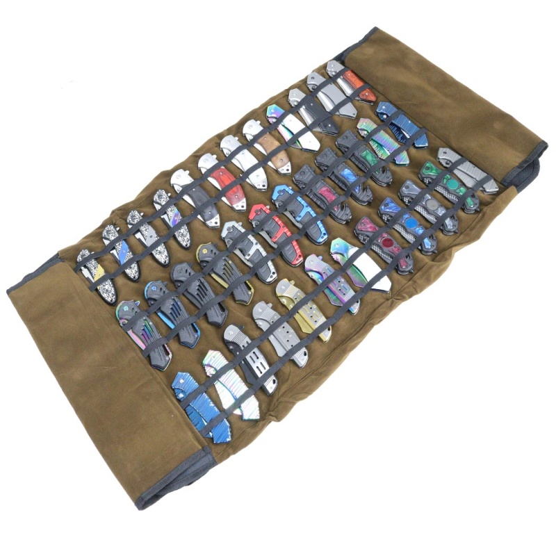 Defender 34" Knife Holder Storage Bag Mesh Pockets Canvas Knives Roll 36Pc Max