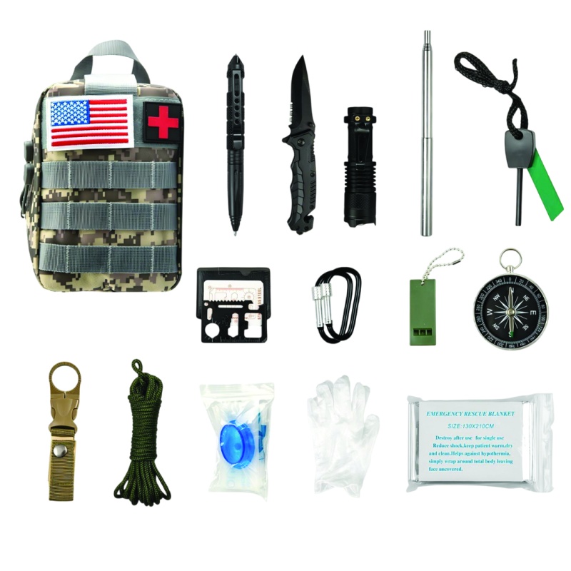 Dispatch 34-Piece Survival Gear Set With First Aid & Fishing Kit