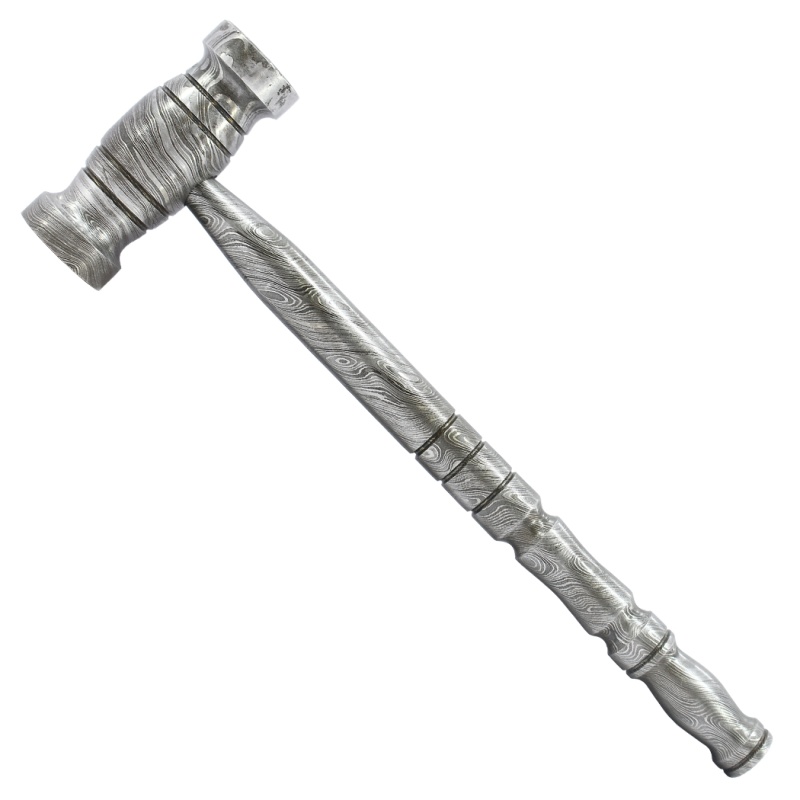 Theboneedge 9" Custom Hand Made Damascus Steel Hammer Soft Grip Handle