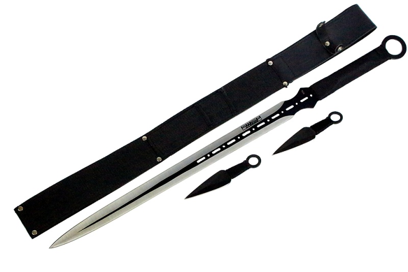 28" Defender Xtreme Ninja Sword And Throwing Knife Set With Sheath
