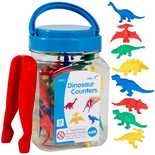 Dinosaur Counters - Mini Jar - Set Of 32