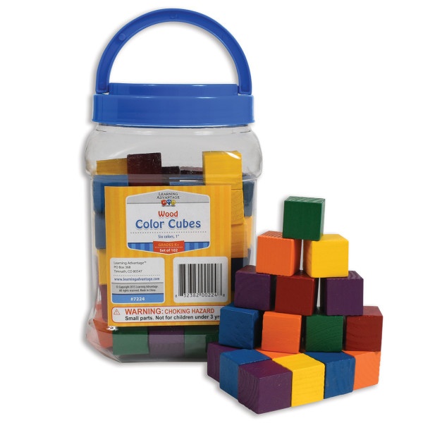 1" Hardwood Color Cubes - Set Of 102