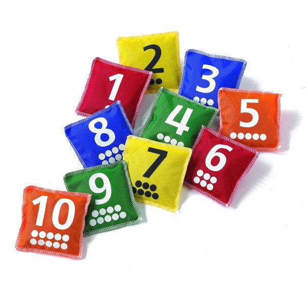 Number & Dot Bean Bags - Set Of 10