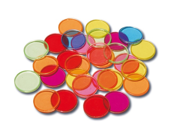 Transparent Plastic Counters - Steel-Ringed - 50
