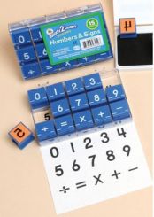 READY 2 LEARN Number and Sign Stamps - Small - Set of 15 - Rubber Math  Stamps for Kids - Numbers 0-9