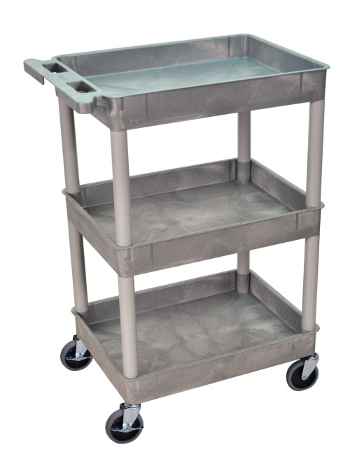 Gray 3 Shelf Tub Cart STC111-G