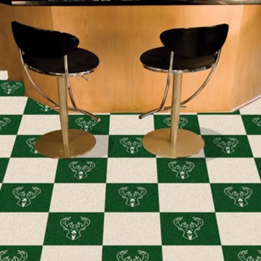 Milwaukee Bucks Carpet Tiles 18"X18" - Officially Licensed NBA Flooring