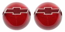 Tail Light Lens with Chrome Bow Tie for 1956 Chevy Bel Air, Delray, Nomad, Wagon, 210, 150
