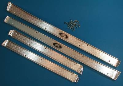 Door Sill Plates with Screws for 1956-57 Chevy Bel Air & 210 Series 4 Door Hardtop