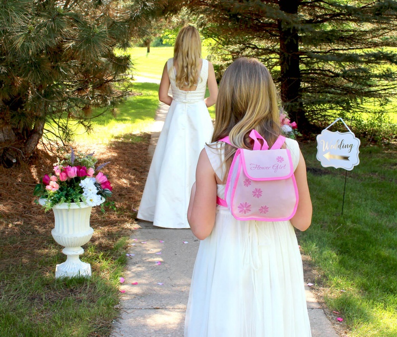 Pink Flower Girl Backpack