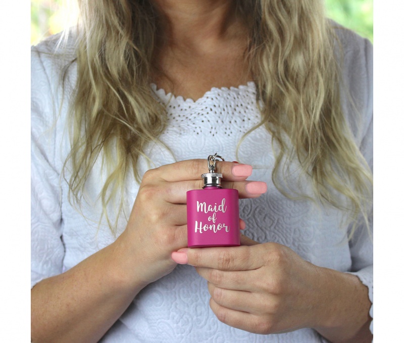 Maid Of Honor Pink Mini Flask