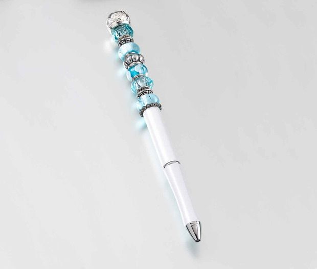 Pen With Aqua Removable Beads