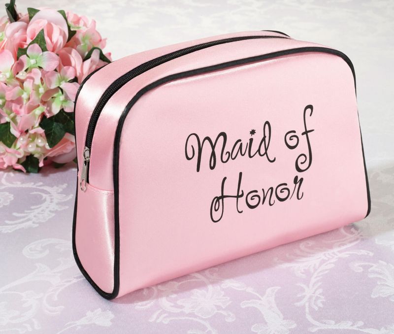Pink Maid Of Honor Travel Makeup Bag