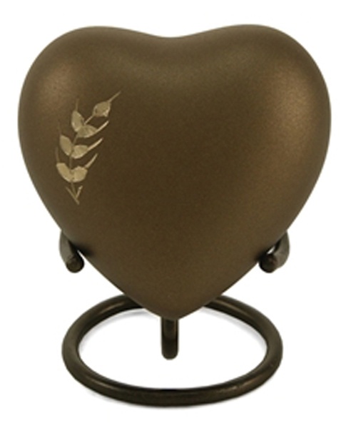 Aria Wheat Cremation Keepsake Heart