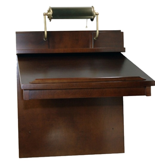 Wall Register Desk-Diplomat with Maple Fruitwood Finish