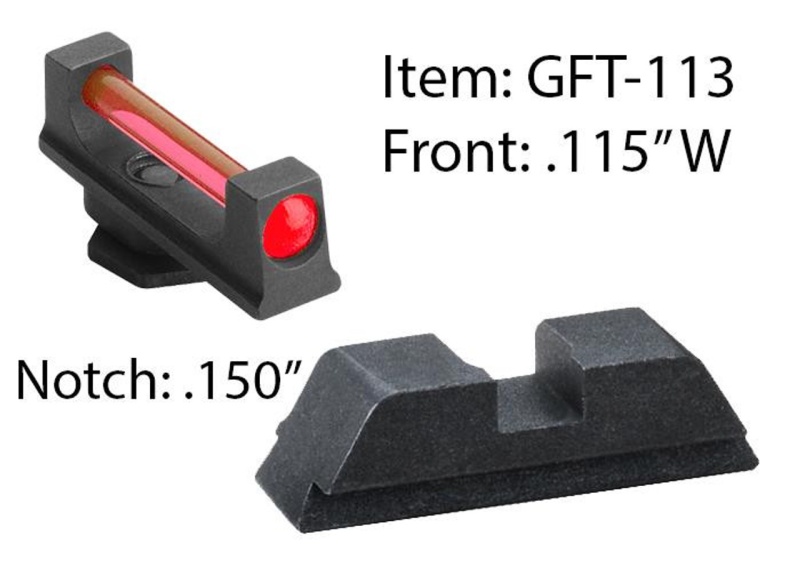 Ameriglo Fiber Optic Competition Target Set- Red Front W/ Black Rear