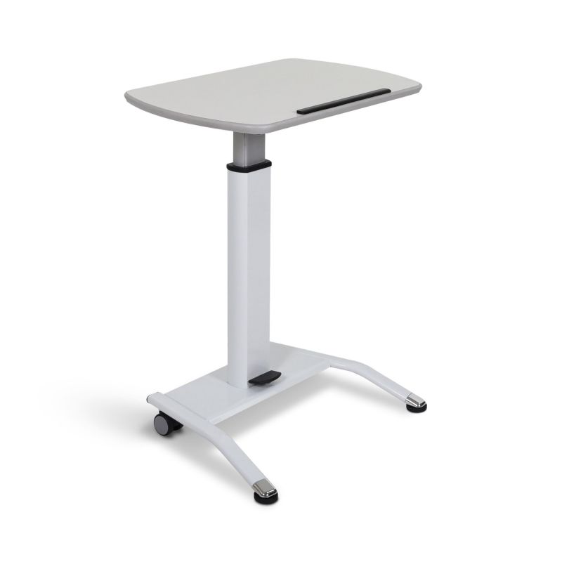 Pneumatic Adjustable-Height Lectern / Mobile Standing Desk - White
