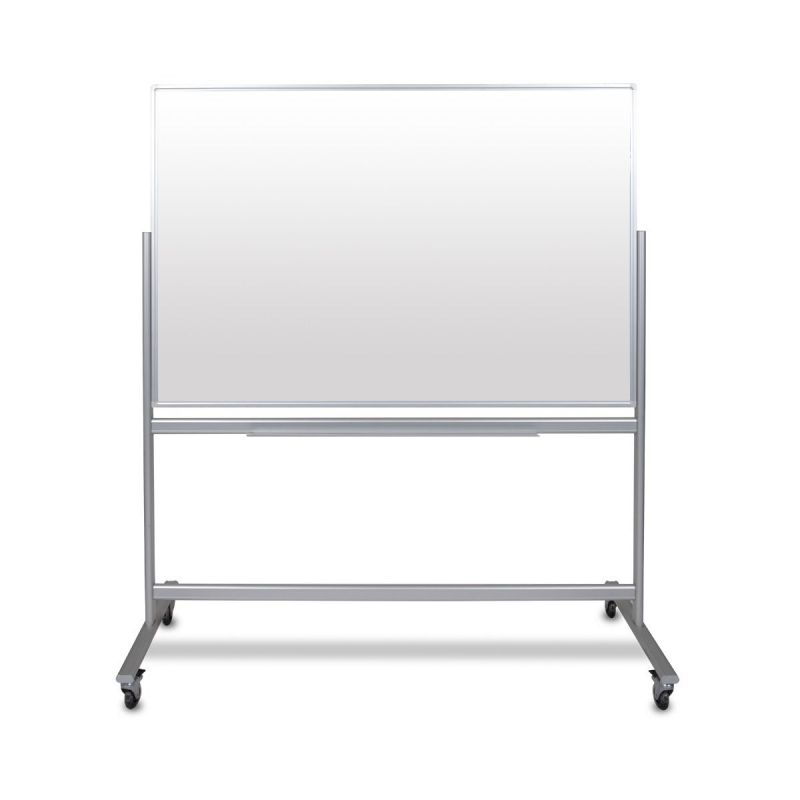 60"W X 40"H Double-Sided Mobile Magnetic Glass Marker Board