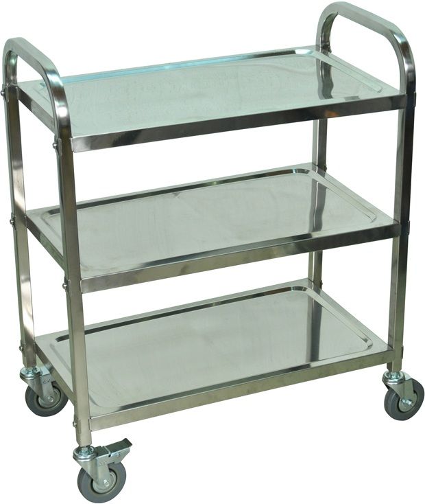 37" H Stainless Steel Cart - Three Shelves