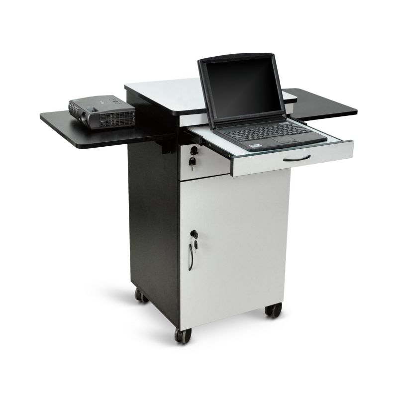 38" Mobile Av Presentation Station Cart With Locking