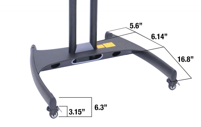 Adjustable-Height Rolling Tv Stand