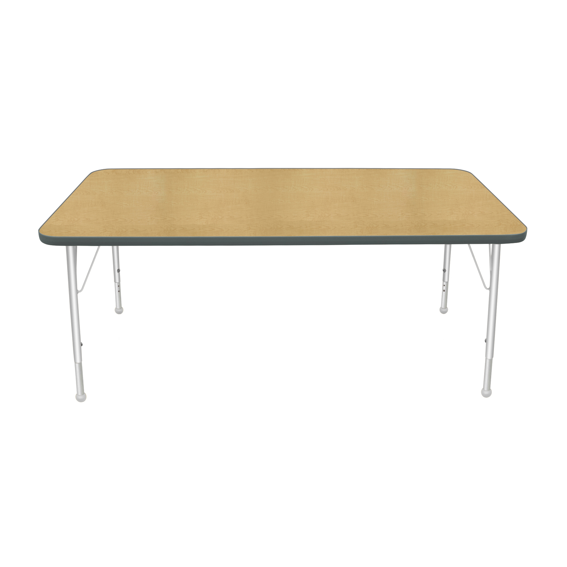 30" X 60" Rectangle Table Top Color Maple, Edge Color Graphite