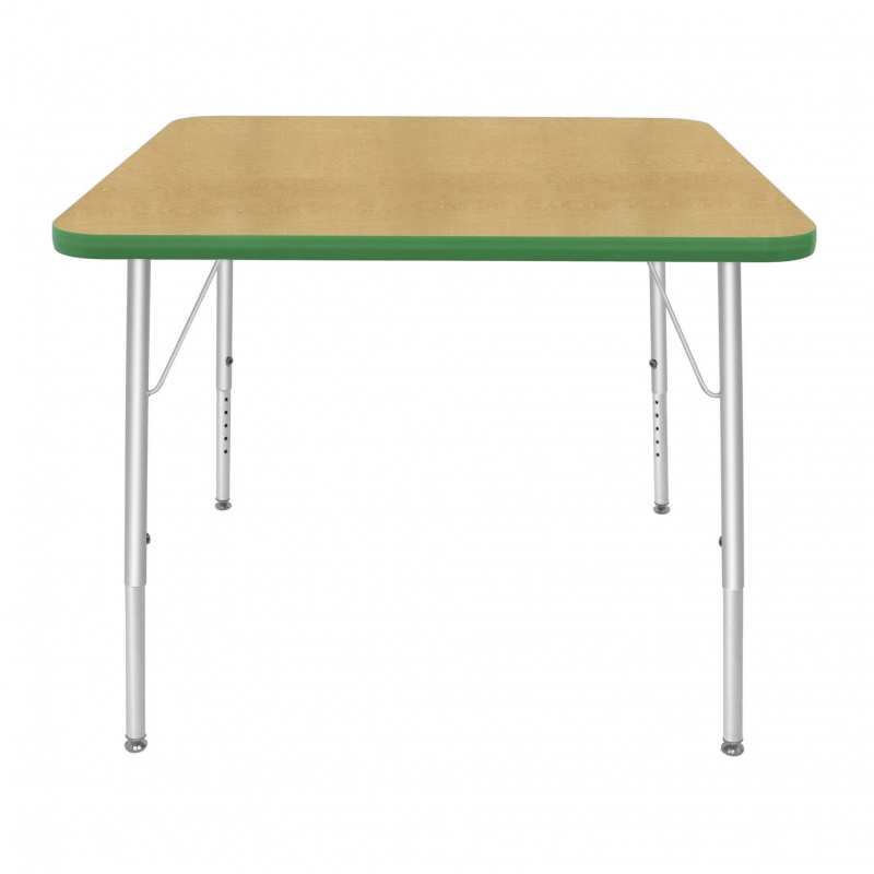 36" Square Table - Top Color: Maple, Edge Color: Dustin Green