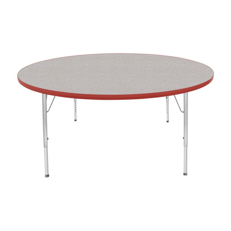 60" Round Table - Top Color: Gray Nebula, Edge Color: Red