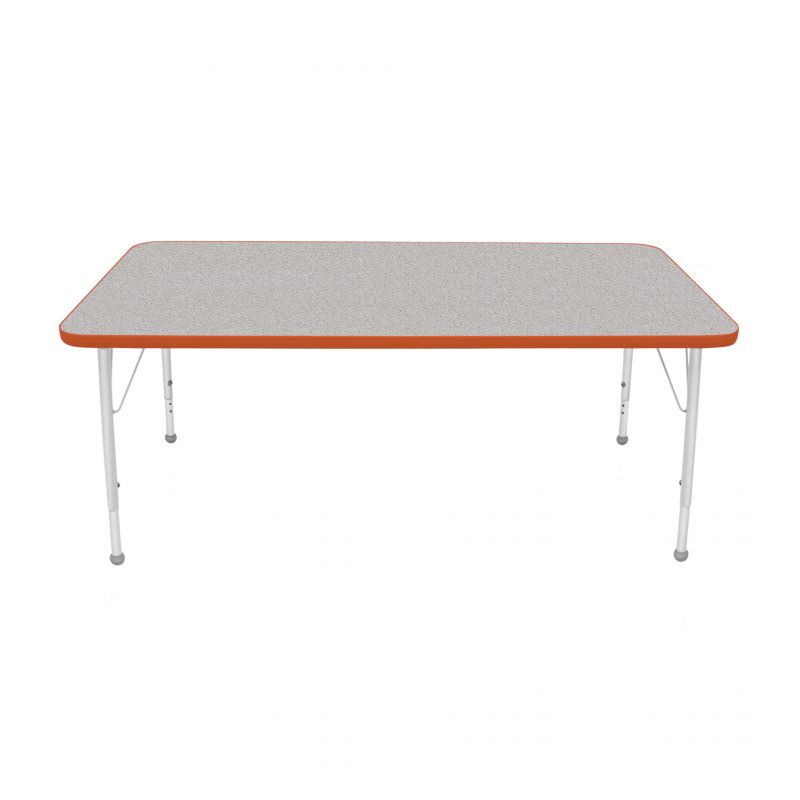30" X 60" Rectangle Table - Top Color: Gray Nebula, Edge Color: Autumn Orange