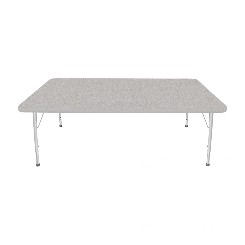 42" X 72" Rectangle Table - Top Color: Gray Nebula, Edge Color: Platinum Silver
