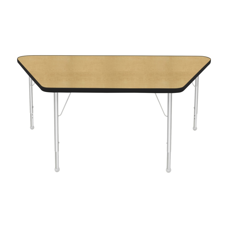 30" X 60" Trapezoid Table - Top Color: Maple, Edge Color: Black