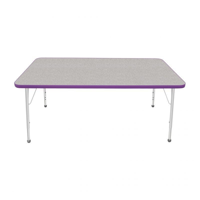 36" X 60" Rectangle Table - Top Color: Gray Nebula, Edge Color: Purple