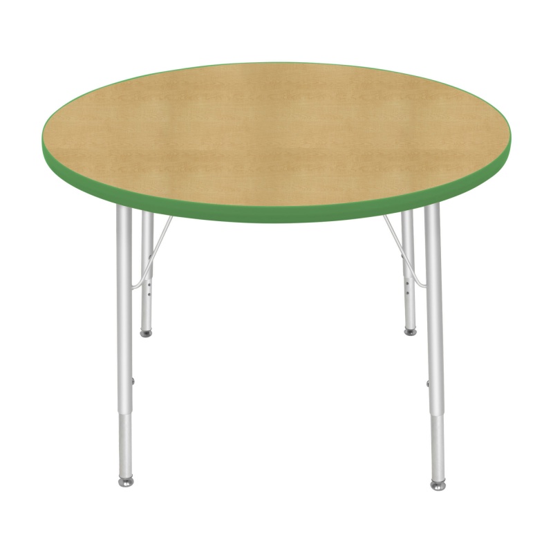 36" Round Table - Top Color: Maple, Edge Color: Dustin Green