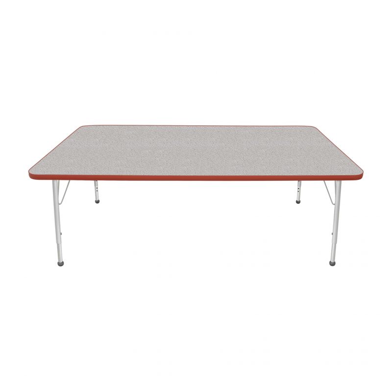 42" X 72" Rectangle Table - Top Color: Gray Nebula, Edge Color: Red