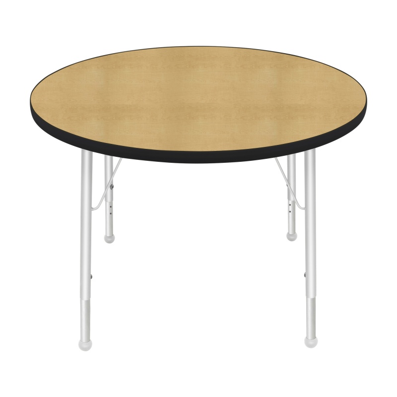 36" Round Table - Top Color: Maple, Edge Color: Black