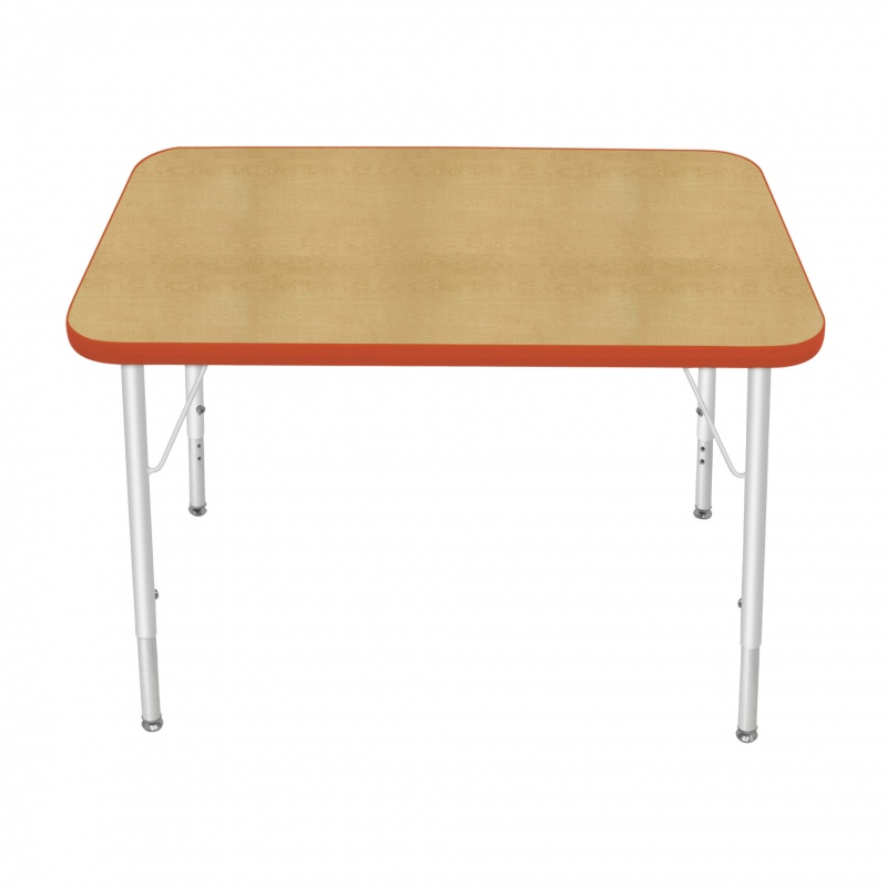 24" X 36" Rectangle Table - Top Color: Maple, Edge Color: Autumn Orange