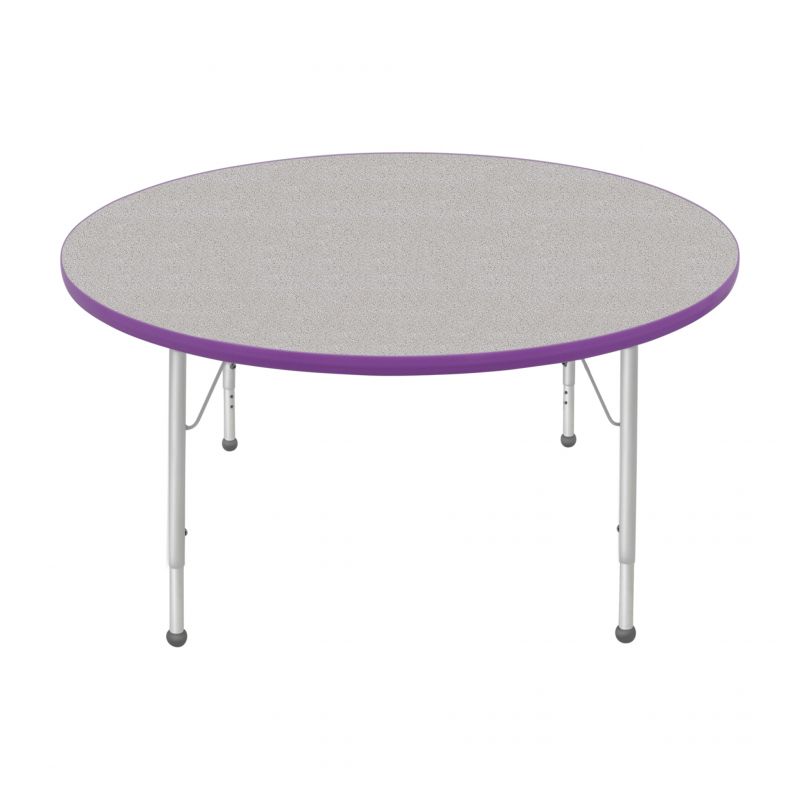 48" Round Table - Top Color: Gray Nebula, Edge Color: Purple