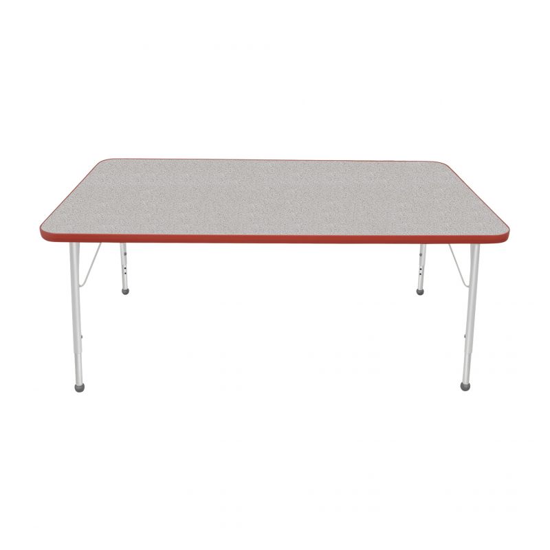 36" X 60" Rectangle Table - Top Color: Gray Nebula, Edge Color: Red