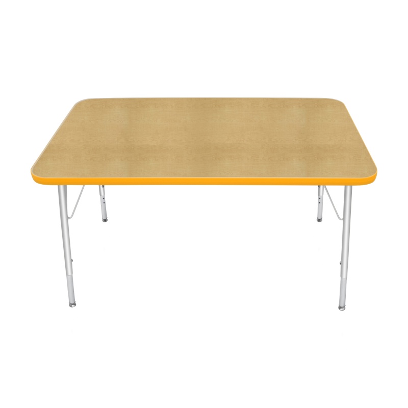 30" X 48" Rectangle Table - Top Color: Maple, Edge Color: Yellow