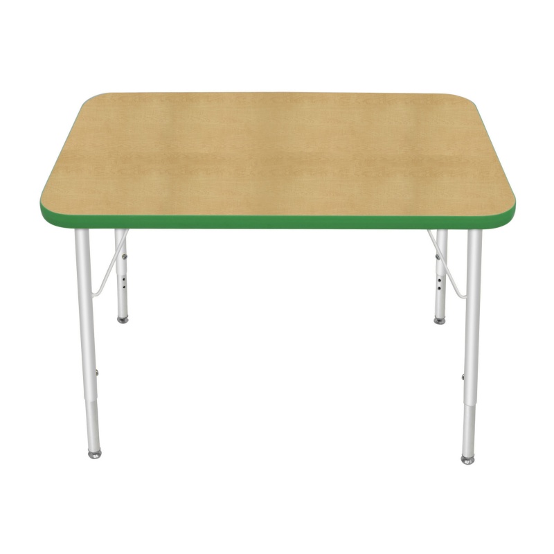 24" X 36" Rectangle Table - Top Color: Maple, Edge Color: Dustin Green