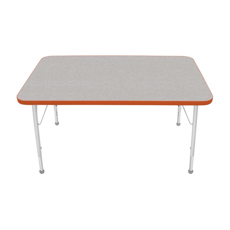 30" X 48" Rectangle Table - Top Color: Gray Nebula, Edge Color: Autumn Orange