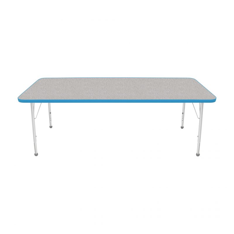 30" X 72" Rectangle Table - Top Color: Gray Nebula, Edge Color: Bright Blue