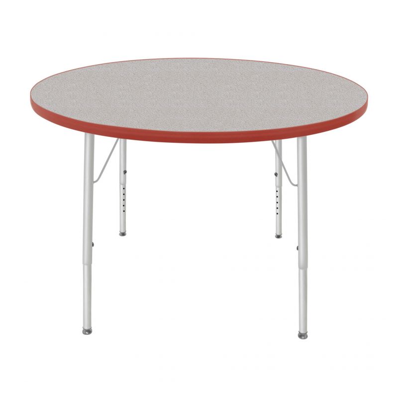 42" Round Table - Top Color: Gray Nebula, Edge Color: Red