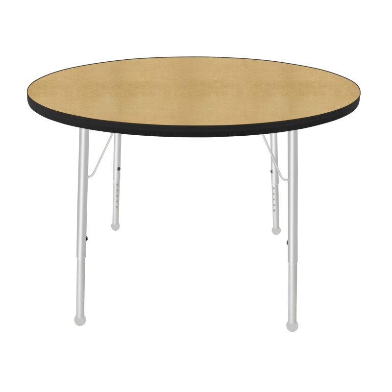 42" Round Table - Top Color: Maple, Edge Color: Black