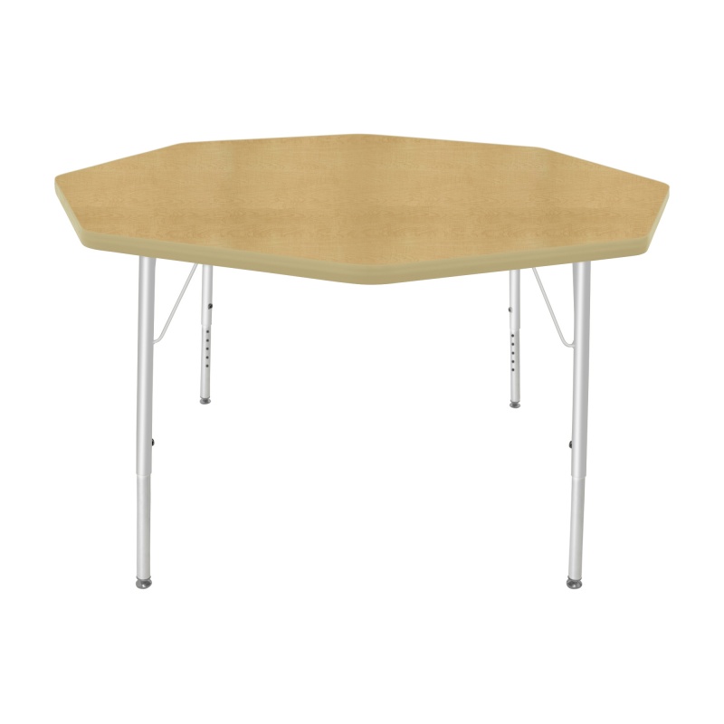 48" Octagon Table - Top Color: Maple, Edge Color: Tan