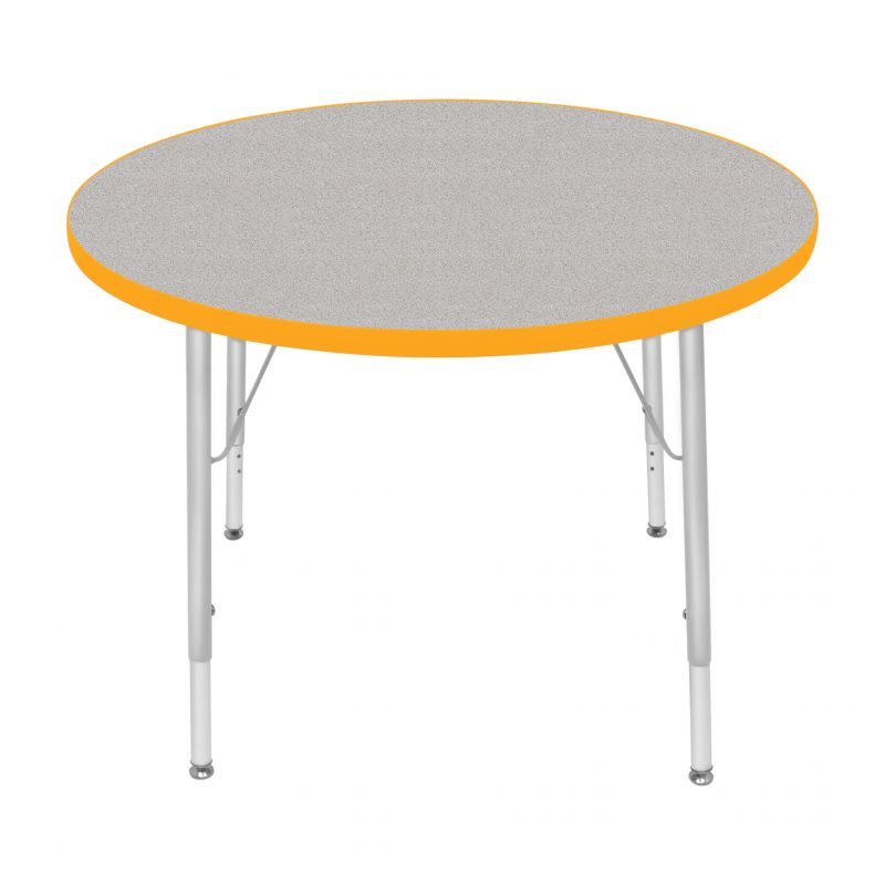 36" Round Table - Top Color: Gray Nebula, Edge Color: Yellow
